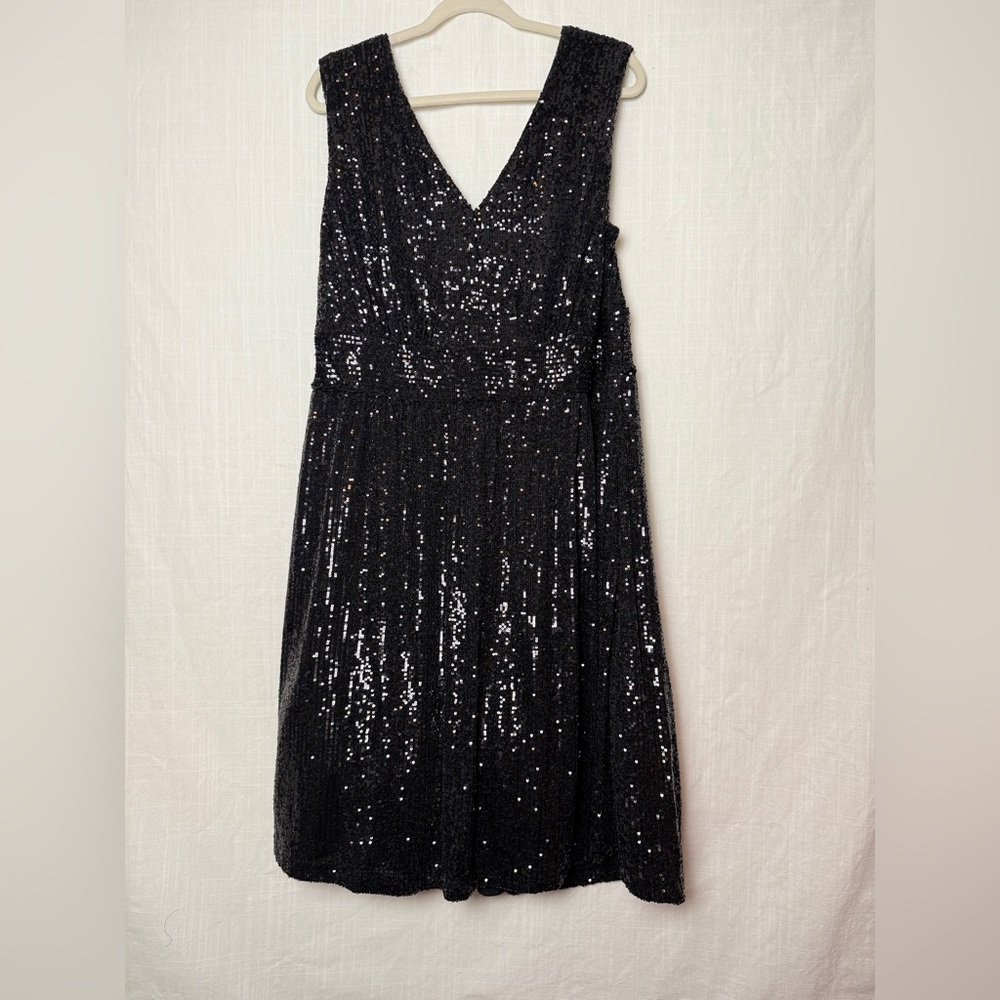 Draper James Black Sequin Dress Sz 18w - Picture 4 of 7